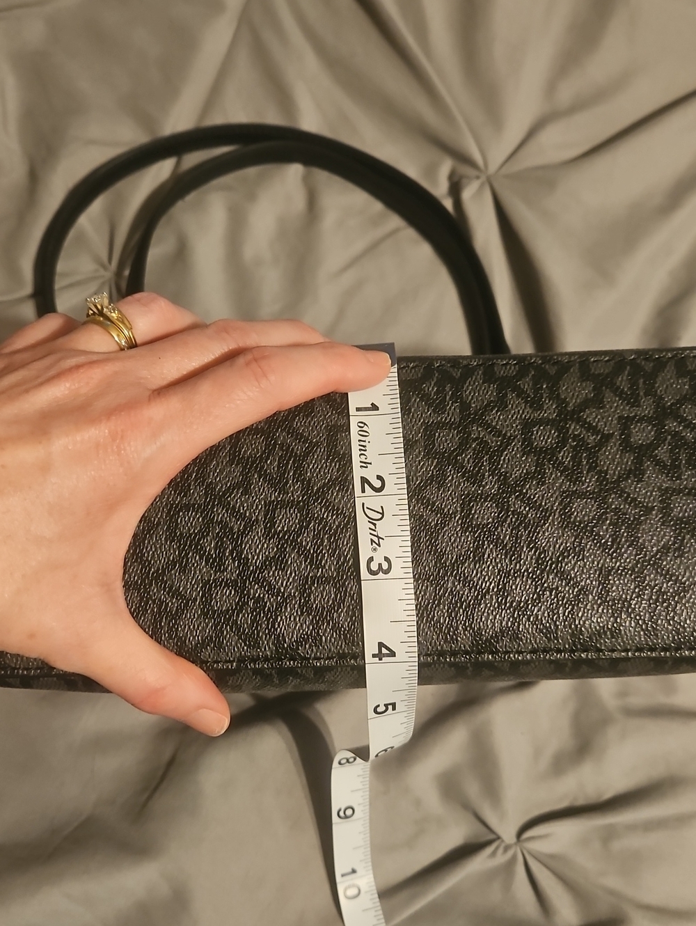 Black Monogram Structured Shoulder Bag